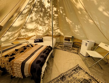 Luxury Bell Tents with Air-conditioning near Lake Texoma, Oklahoma - Kingston, Oklahoma - glamping.directory