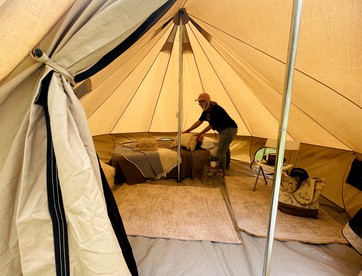 Luxury Bell Tents with Air-conditioning near Lake Texoma, Oklahoma - Kingston, Oklahoma - glamping.directory