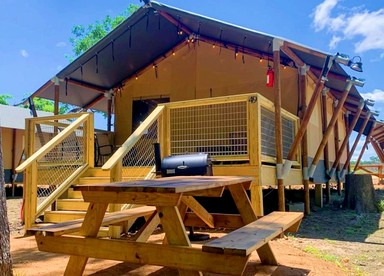 Luxury Reunion: Safari Tent Glamping for Friends Getaway in Cibolo, TX - glamping.directory