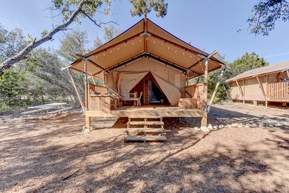 Safari Tent for Two for Romantic Weekends Away at a Working Winery near Fredericksburg, Texas - glamping.directory