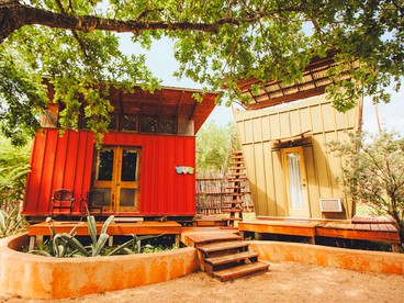 Unique Lake Travis Front Eco-Cabin Rental on Magical Yoga Retreat near Austin, Texas - Spicewood, Texas - glamping.directory
