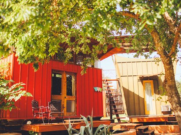 Unique Lake Travis Front Eco-Cabin Rental on Magical Yoga Retreat near Austin, Texas - Spicewood, Texas - glamping.directory