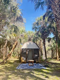 Secluded Off-the-Grid Cabin with Tropical Land Near Cocoa, Florida - glamping.directory
