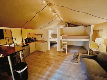 Waterfront Glamping: Safari Tent Retreat for Water Lovers in Cibolo, TX - Cibolo, Texas - glamping.directory