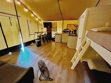Waterfront Glamping: Safari Tent Retreat for Water Lovers in Cibolo, TX - Cibolo, Texas - glamping.directory