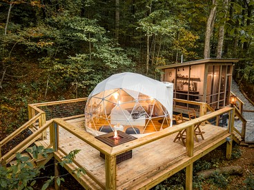 Experience Unrivaled Luxury: Exclusive Dome with Hot Tub and Unique Views in North Carolina - glamping.directory