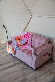 Luminous Cozy Dome with a Barbie Collection Above Bed in Willcox, Arizona - Wilcox, Arizona - glamping.directory
