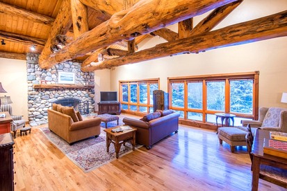 Secluded Mountain-View Retreat with Hot Tub and Fireplaces Near Scenic Trails in Driggs, Idaho - Driggs, Idaho - glamping.directory