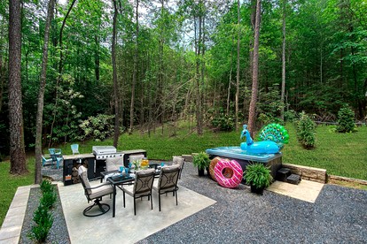 Glamping in this Amazing Waterfront A-Frame with Outdoor Kitchen and Fire-Pit near Helen, GA - Sautee Nacoochee, Georgia - glamping.directory