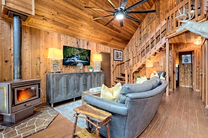 Glamping in this Amazing Waterfront A-Frame with Outdoor Kitchen and Fire-Pit near Helen, GA - Sautee Nacoochee, Georgia - glamping.directory