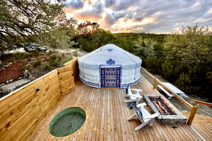 Secluded Romantic Yurt with Amazing Views in Dripping Springs, Texas - Dripping Springs, Texas - glamping.directory
