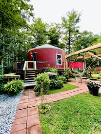 Spacious Yurt with Hot Tub for the Ideal Blue Ridge Parkway Getaway - Fancy Gap, Virginia - glamping.directory