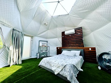 Riverfront Cozy Dome with Patio and Fire Pit in Missouri - Clever, Missouri - glamping.directory