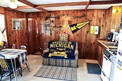 Fascinating Cabin with Foosball and Air Hockey Table in Carp Lake, Michigan - Carp Lake, Michigan - glamping.directory