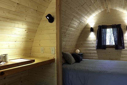 Luxurious White Pine Pod for Two Nestled in the Woods for an Unforgettable Glamping Getaway by Lake Superior in Wisconsin - Washburn, Wisconsin - glamping.directory