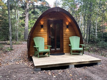 Luxurious White Pine Pod for Two Nestled in the Woods for an Unforgettable Glamping Getaway by Lake Superior in Wisconsin - Washburn, Wisconsin - glamping.directory