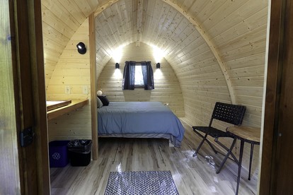 Luxurious White Pine Pod for Two Nestled in the Woods for an Unforgettable Glamping Getaway by Lake Superior in Wisconsin - Washburn, Wisconsin - glamping.directory