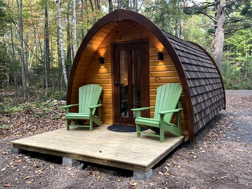 Luxurious White Pine Pod for Two Nestled in the Woods for an Unforgettable Glamping Getaway by Lake Superior in Wisconsin - glamping.directory