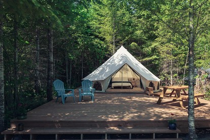 Cute Bell Tent in Carson for Columbia Gorge Glamping in Washington - glamping.directory