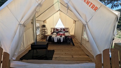 Romantic Glamping Getaways in Texas Hill Country in this Cute Safari Tent Rental - Bandera, Texas - glamping.directory