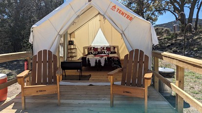 Romantic Glamping Getaways in Texas Hill Country in this Cute Safari Tent Rental - Bandera, Texas - glamping.directory
