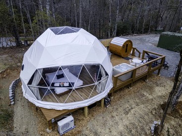 Luxury Wellness Dome with Private Sauna, Hot Tub & Cold Plunge Near Pisgah National Forest | Balsam Grove, North Carolina - glamping.directory