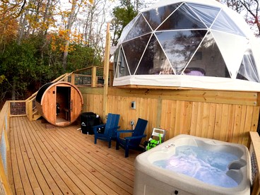 Luxury Wellness Dome with Private Sauna, Hot Tub & Cold Plunge Near Pisgah National Forest | Balsam Grove, North Carolina - Balsam Grove, North Carolina - glamping.directory