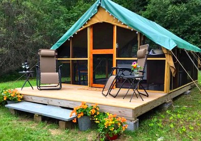 Bright and Airy Tented Cabin Rental on a Working Farm near Manchester, Vermont - glamping.directory