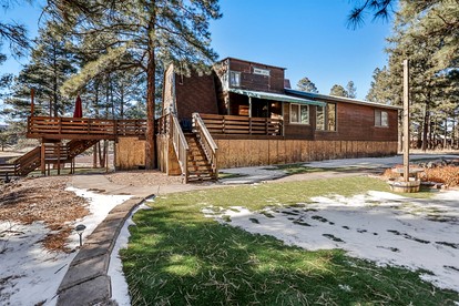 Large and Unique Cabin with a Private Hot Tub and Fire Pit with View of Mt. Eldon - Flagstaff, Arizona - glamping.directory