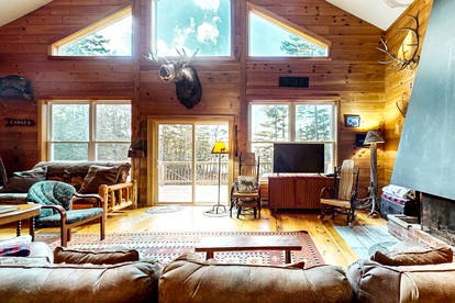 Pet-Friendly Cabin with Deck and Serene Lake Views in Maine - Greenville, Maine - glamping.directory