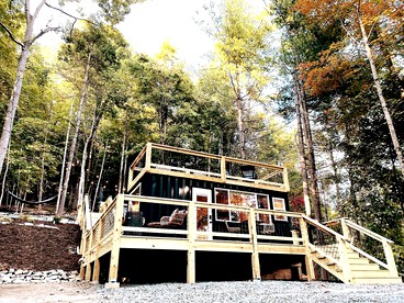 Tiny Luxe Living: Todd, NC Retreat with Hot Tub and Breathtaking Deck Views - glamping.directory