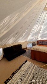 Intimate Bell Tent with Outdoor Shower and Fire Pit in Idaho - Sandpoint, Idaho - glamping.directory