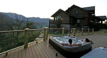 Romantic Vacation Getaway in a Hillside Lodge near Asheville in Leicester, North Carolina - glamping.directory