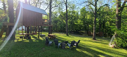 Tree House Glamping Destination near the Ozarks, with River Access for Swimming and Fishing - glamping.directory