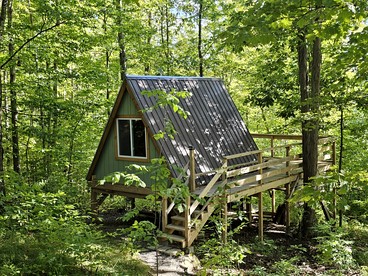 Off Grid Glamping at a Secluded A-Frame Cabin in New York - glamping.directory