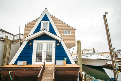 Unique Cozy A-Frame Houseboat Close to Jones Beach for an Unforgettable Coastal Getaway in Seaford, New York - glamping.directory