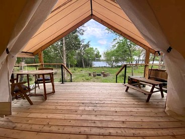 Romantic Lakefront Safari Tent with Fire Pit and Peaceful Views near Bastrop, Texas - Bastrop , Texas - glamping.directory