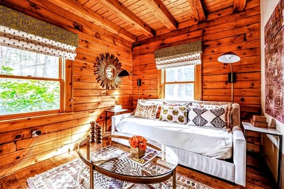 Modern, Cozy, Idyllic Log Cabin Secluded on 6 Serene Acres, Stone Ridge, New York - Stone Ridge, New York - glamping.directory