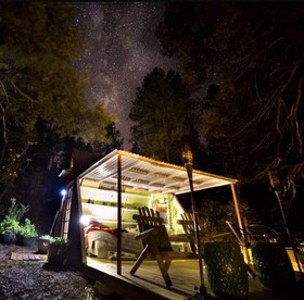 Convertible A-Frame Cabin with Epic Deck Views & Outdoor Shower in Mount Carmel, Utah - Mount Carmel, Utah - glamping.directory
