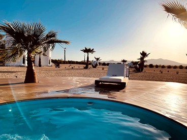 Family and Pet Friendly Vacation Rental in Joshua Tree with a Luxury Hot Tub, Gym, and Outdoor Pool - Joshua Tree, California - glamping.directory
