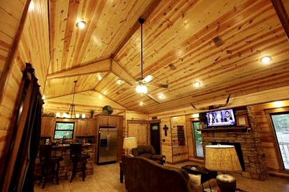 Romantic Cabin Getaway for Two with Hot Tub, Pond & Western Charm in Beavers Bend - Broken Bow, Oklahoma - glamping.directory