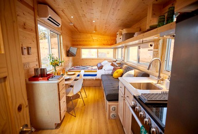 Rainbow Tiny Home with View & Hot Tub near Hot Springs, El Prado, NM - El Prado, New Mexico - glamping.directory