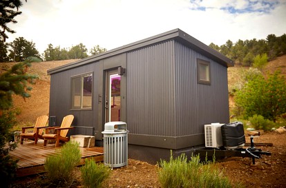 Rainbow Tiny Home with View & Hot Tub near Hot Springs, El Prado, NM - El Prado, New Mexico - glamping.directory