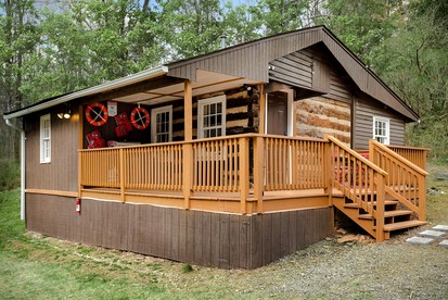 Creekside Cabin with Hot Tub, Fire Pit, Grill at Basye, VA - glamping.directory