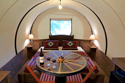 Unique Wagon Accommodation at Bed and Breakfast near Austin, Texas - Cat Spring, Texas - glamping.directory