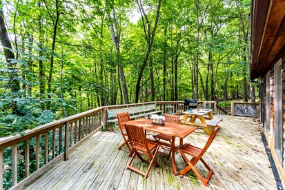 Spacious Cabin Retreat with Hot Tub, Fire Pit, Large Deck and Access to Community Pool and Other Amenities at this Berekely Springs, WV Getaway - Berkeley Springs , West Virginia - glamping.directory