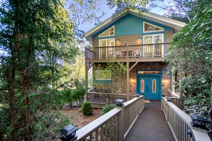 Luxury Mountain Retreat with Hot Tub, Game Room, and Two Scenic Decks in Helen, Georgia - Helen, Georgia - glamping.directory