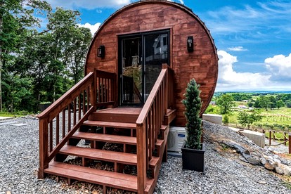 Incredibly Unique Barrel Pod on a Beautiful Private Vineyard with Breathtaking Views for an Unforgettable Glamping Experience in Jonesville, North Car - Jonesville, North Carolina - glamping.directory