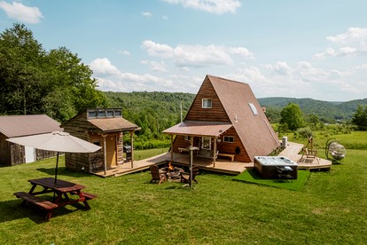 Amazing A-Frame with ATV on a Private Retreat for an Unforgettable Escape in the Catskills near Roscoe, New York - Roscoe, New York - glamping.directory
