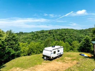 Charming Riverside Camper with Pool, Pickleball & Trails near Blue Ridge, Georgia - glamping.directory
